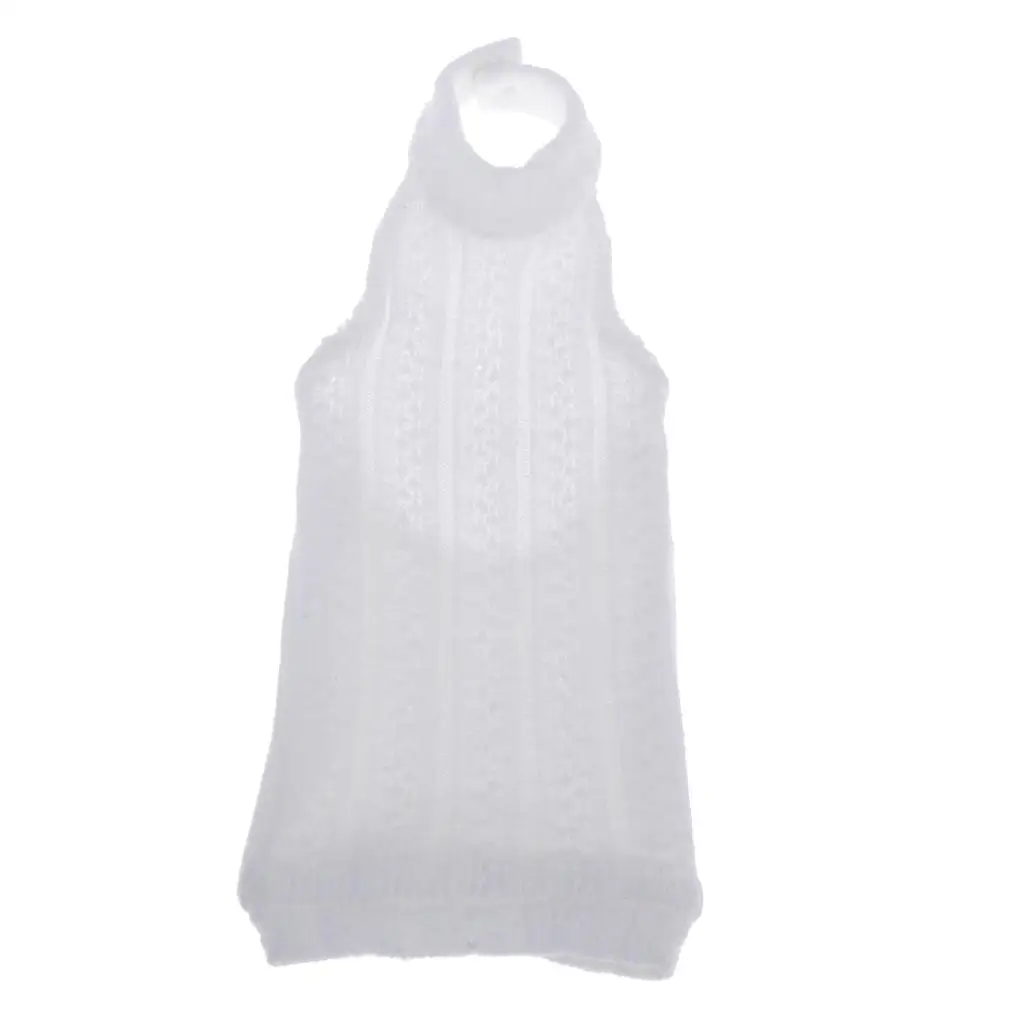 Knitted Doll Sweater Sleeveless Dress for 1/4 BJD Mini Dollfie Girls Clothing Accessories Fashion