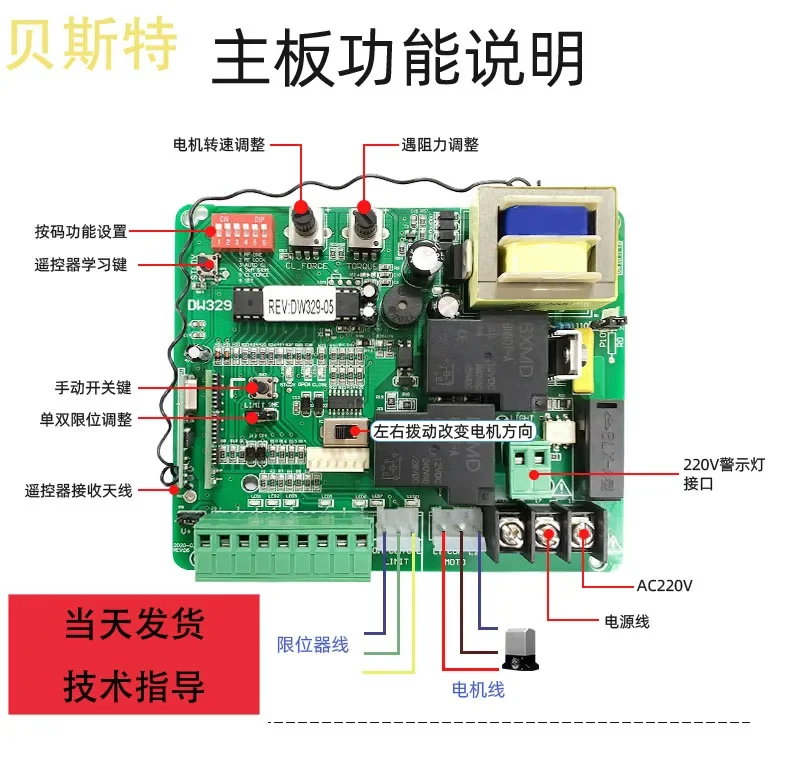 329 sliding door controller, electric rolling door, sliding door motor, integrated machine, automatic swing door opener, univers