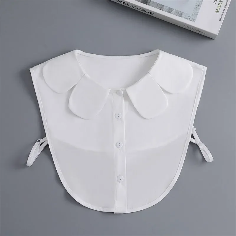 花びら襟フェイクカラー女の子女性用かわいい白綿シャツスタイル偽襟衣類取り外し可能な襟装飾