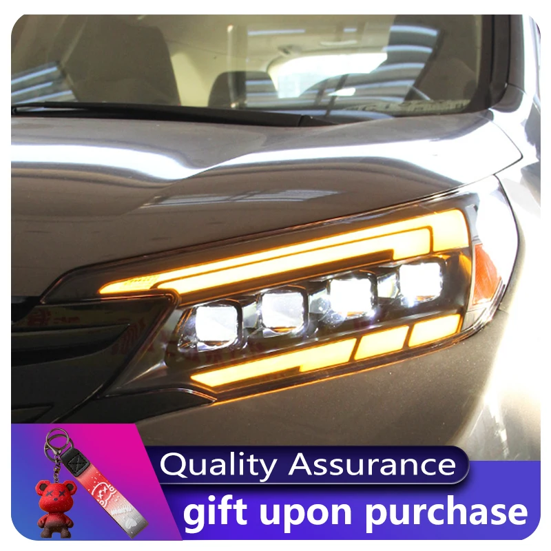 2 PCS Auto Car Lights For Honda CRV 2012 2013 2014 Front Lamp New Style Projector Lens DRL Headlight LED Turn Signal Accessories