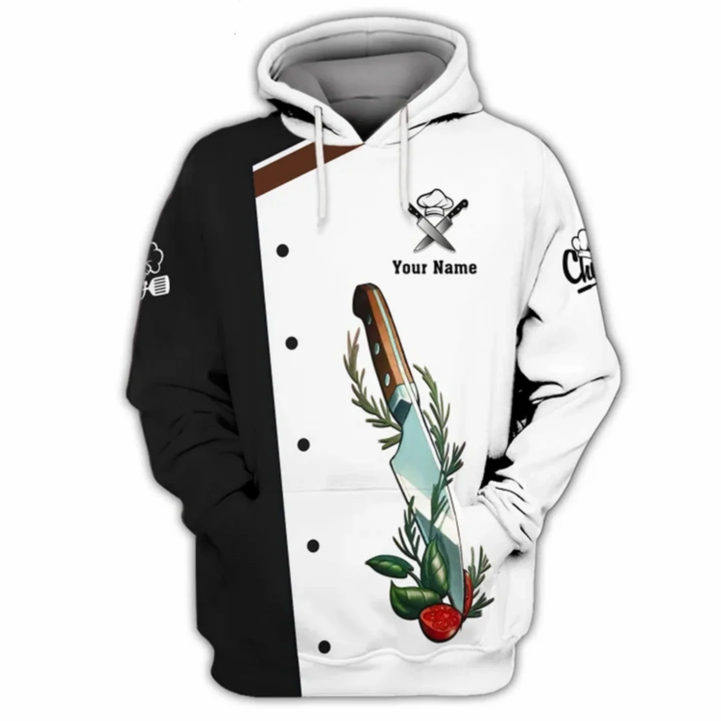 CUSTOM NAME CHEF UNIFORM CHEF KNIVES 3D Unisex Hoodie Men Women Sweatshirt Streetwear Zip Pullover Casual Jacket Tracksuits