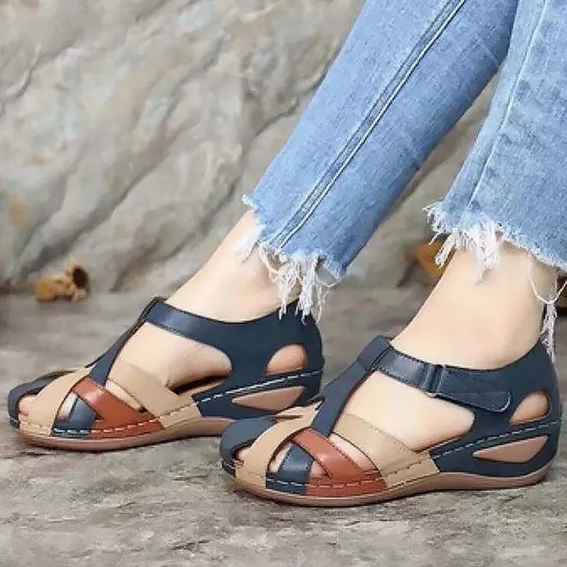 Damskie sandały delikatne, na lato buty dla kobiet niskie sandały na obcasie letnie eleganckie buty na obcasie lekkie buty na obcasie damskie