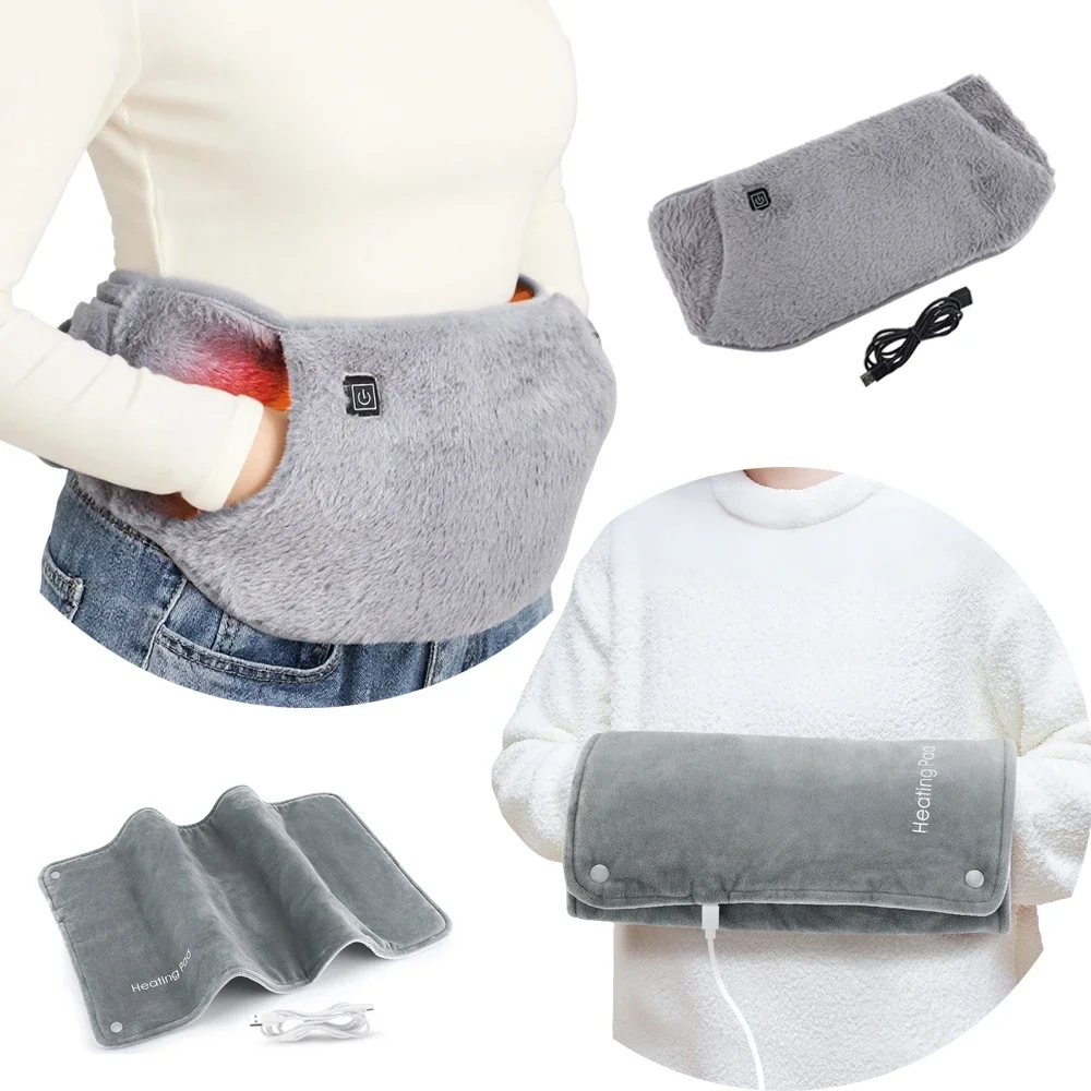 Almohadilla calefactora eléctrica para manos con 1/3 niveles, temperatura constante, carga USB, estera térmica para calentar el cuerpo y la cintura, estera térmica para manos y Abdomen
