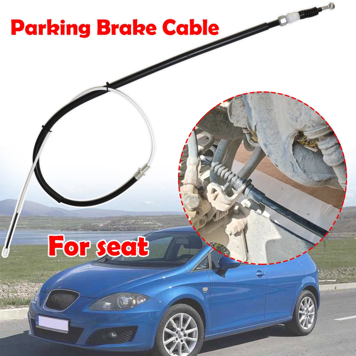 Rear Left Right Parking Brake Cables For Seat Altea 5P1 Leon Toledo Handbrake Stainless Anti Rust Direct Repair Bonus Zip Ties