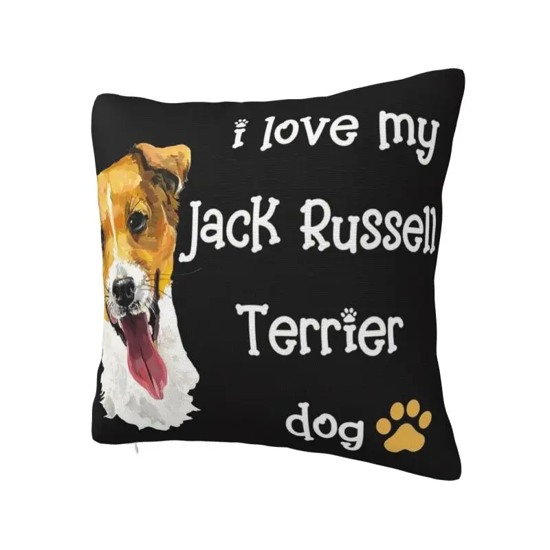 Custom Soft Jack Russell Terrier Dog Throw Pillow Case Decoration Square Animal   Cushion Cover Pillowcover for Sofa