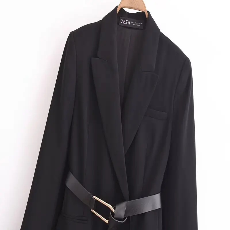 بدلة غير رسمية من Busin Jaet للسيدات بتصميم حزام مزخرف لخريف وشتاء 2024 معطف جديد طويل Sve Faion #3