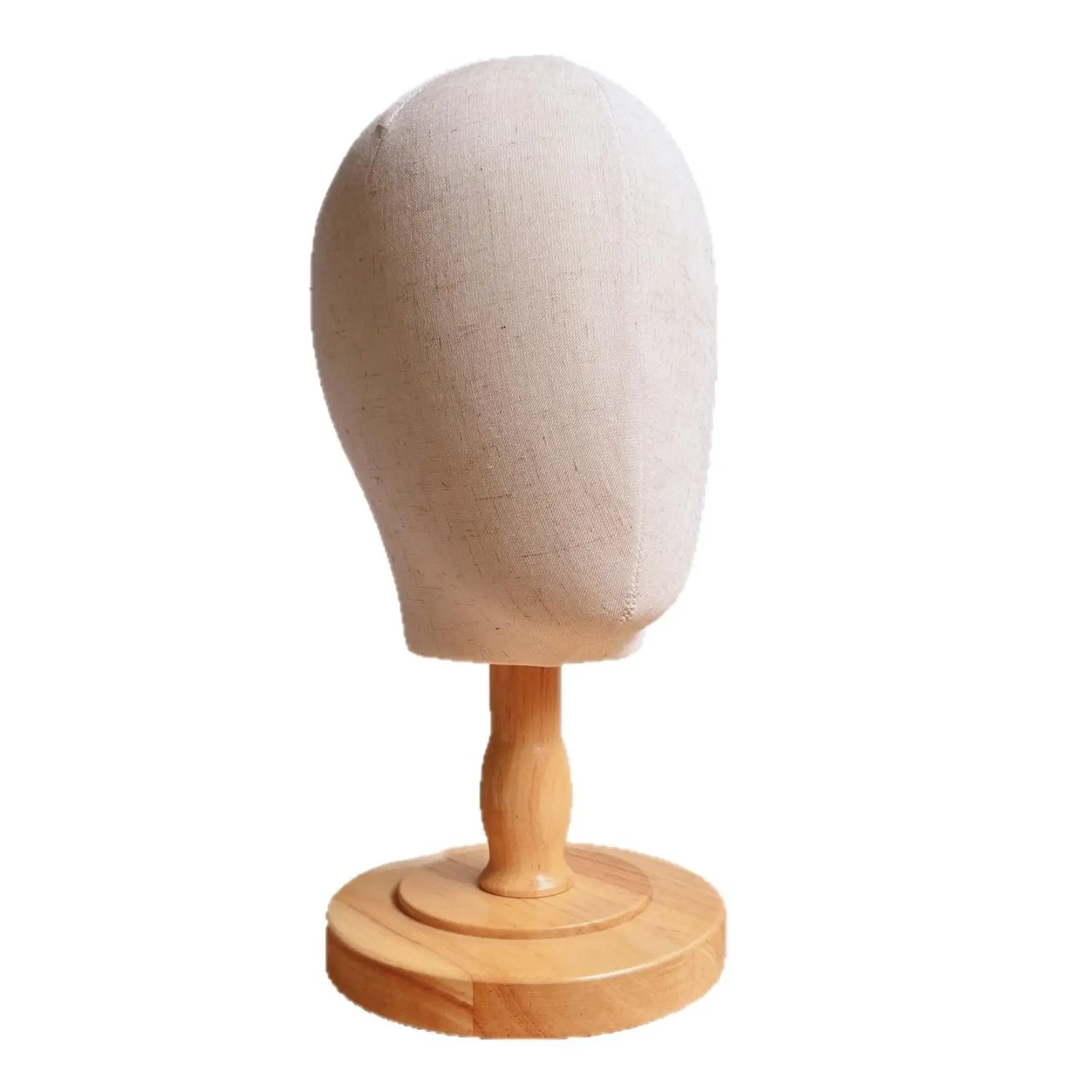 Hairpiece Mannequin Head with Wooden Base Tabletop Hat Display Sturdy for Salons