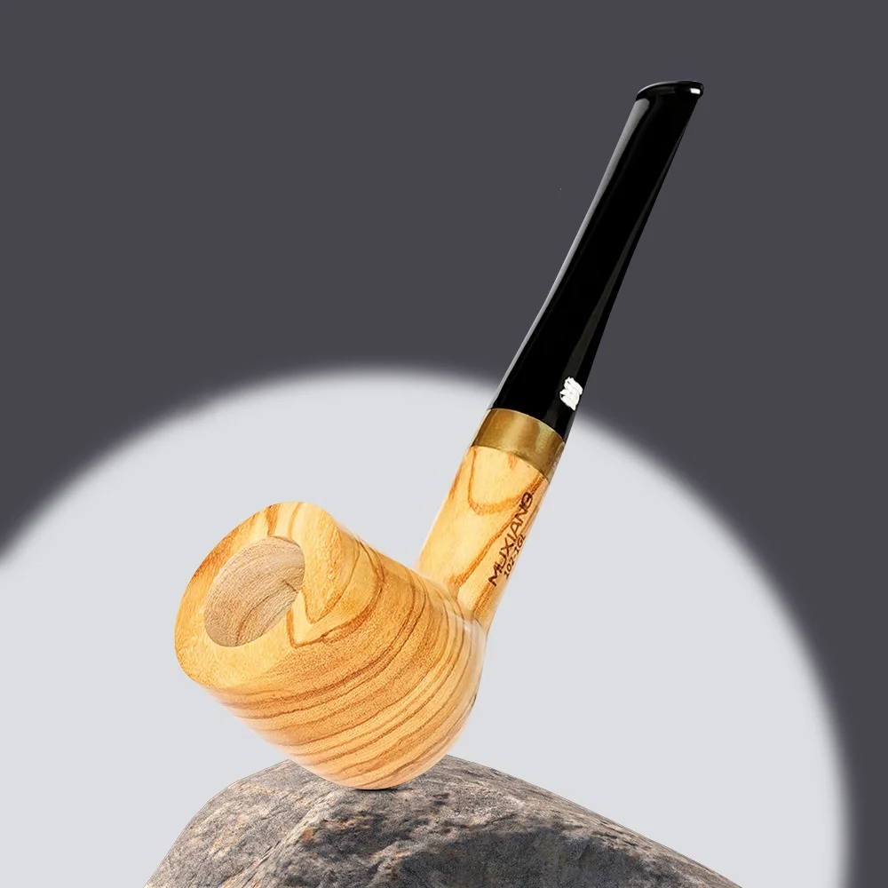 

1Pcs Vintage Olive Wood Handmade Smoking Pipe Straight Or Bent Tobacco Pipe Smoke Accessory