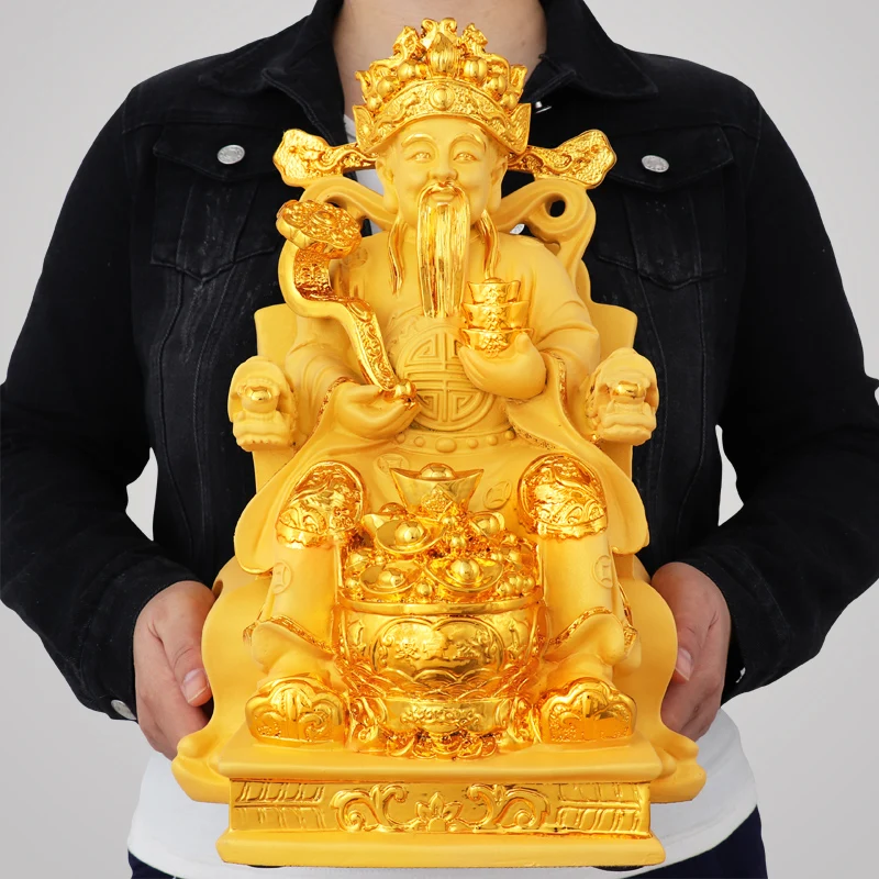 large Home SHOP company golden God of wealth CAI SHEN YE buddha statue Bring money  good luck Solicit wealth Business Prosperous