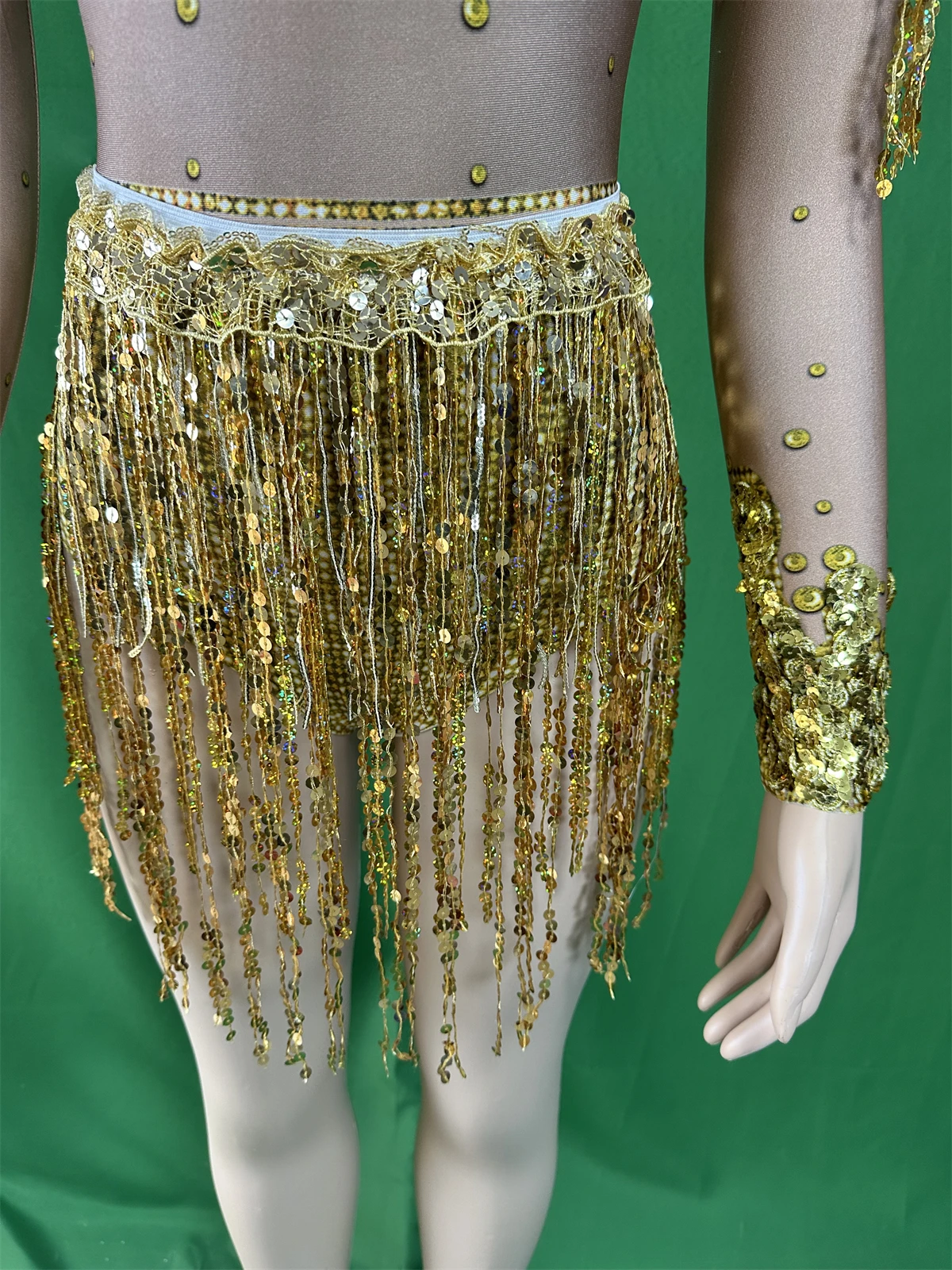 2026 feminino ouro brilhante lantejoulas strass 2 pçs conjunto vestido design festa de aniversário desempenho cocktail ternos do corpo trajes franja