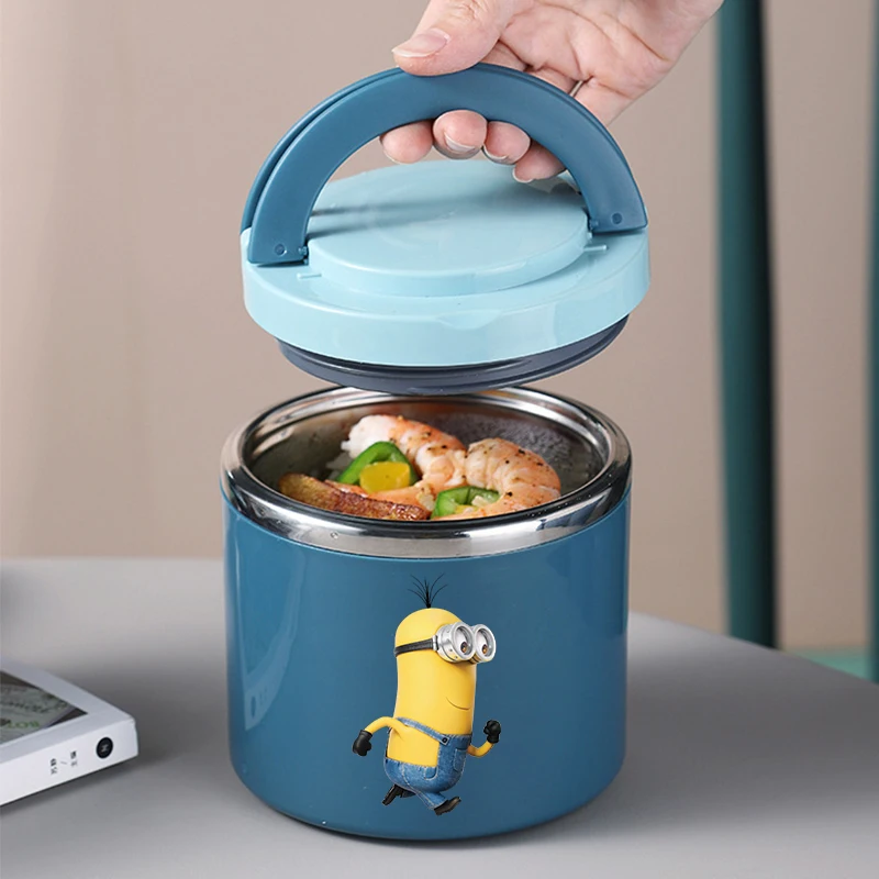 Minionses Lunch Box Cute Anime Figure Print Meal Boxes Large Capacity Portable Bento Case Cartoon Food Insulation Lunch Bag Hot view 5