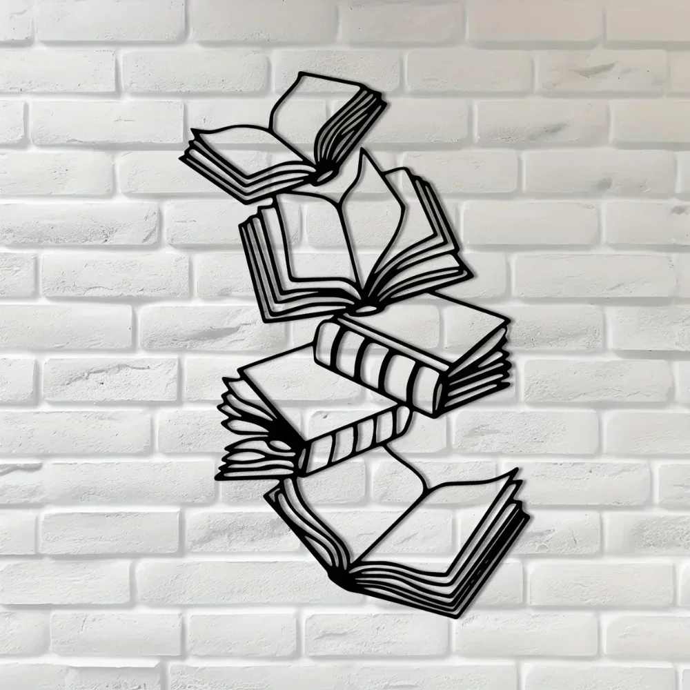 CIFBUY Bookish Metal Wall Art Iron Literary Gift Readers Bedroom Craft Lovers Charming Hanging Decor Plaque