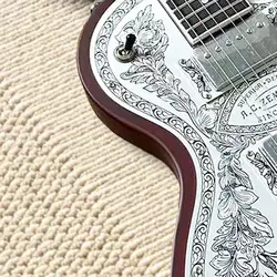 Classic Vintage Plate aluminum engraving Custom Metal Front Series Natural Electric Guitar Custom Shop