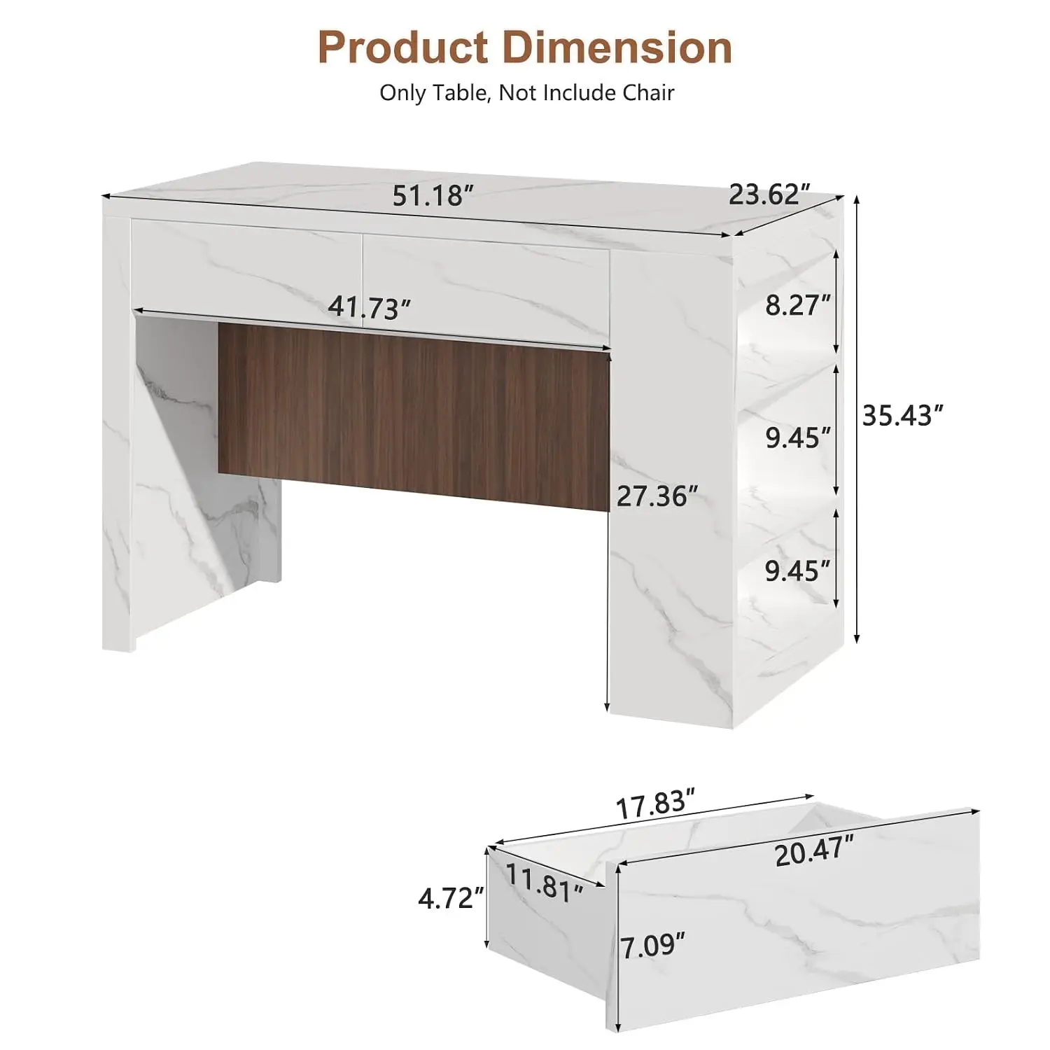 Faux Marble Kitchen Island Table with Storage,LED Lights and Power Outlet | Imitation Marble Dining Table, Customized
