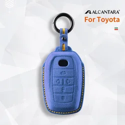 Alcantara 자동차 키 케이스 커버, Toyota Alphard Vellfire Sienna Alphard Previa RAV4 액세서리, 5 단추 키체인