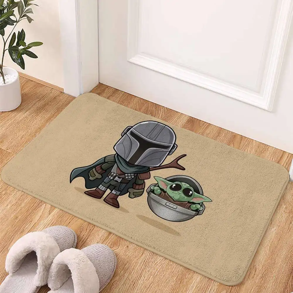 Beast-Kingdoms-Baby-Yoda Grogu Alfombra antideslizante para baño, alfombra para puerta, alfombra para puerta de entrada, alfombra resistente a los arañazos