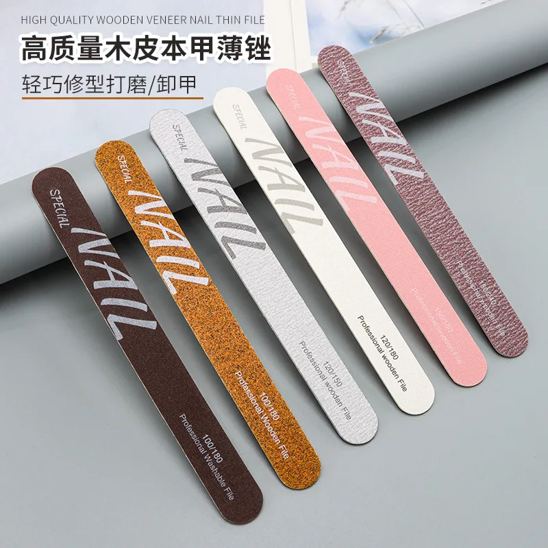 Profissional arte do prego dupla face arquivo de unhas polimento moldar unhas tira de lixamento de madeira lavável e durável ferramenta de cuidados com as mãos