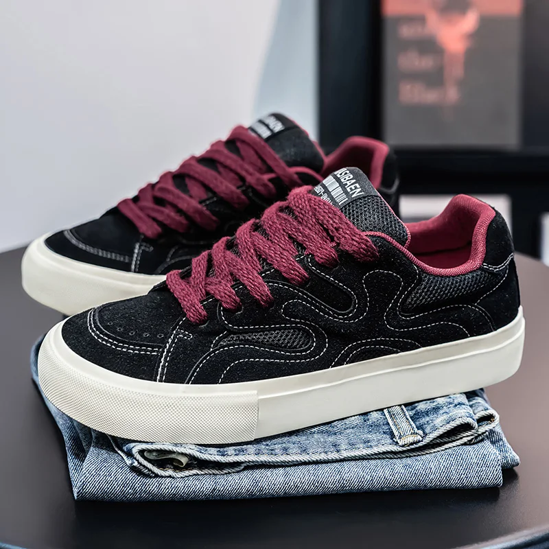 2025 Viral Men’s Fashion Shoes– Trendy Sneakers, Hong Kong Style， Chunky Sole, Height Boost, Breathable & Comfy, Casual Streetwe