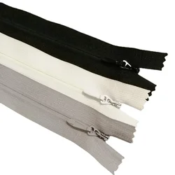 4pcs/Lot 5# 35cm 50cm Invisible Zipper Off White Black Coil Nylon Close End Wedding Dress Tent Skirt Garment  Sewing Accessory