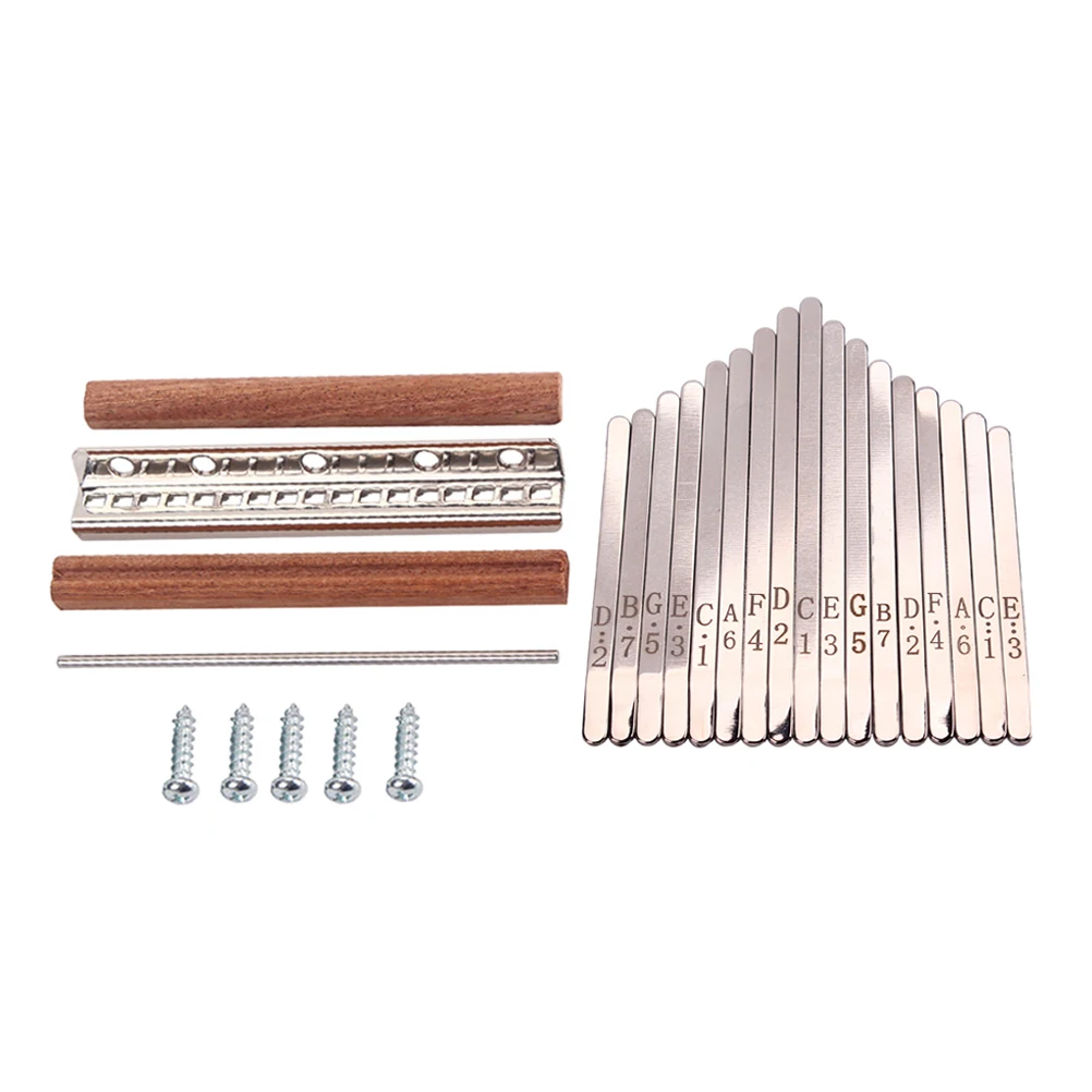 

Premium 17 Note Kalimba Keys with Integrated Thumb Piano Bridge Sturdy Metal Wood Build Replacement for Kalimba Mbira Music