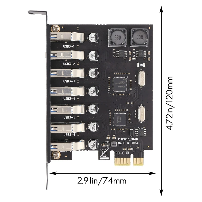 USB 3.0 PCI-E Expansion Card Adapter 7 Ports USB 3.0 Hub Adapter External PCI-E Extender PCI Express Card For Desktop