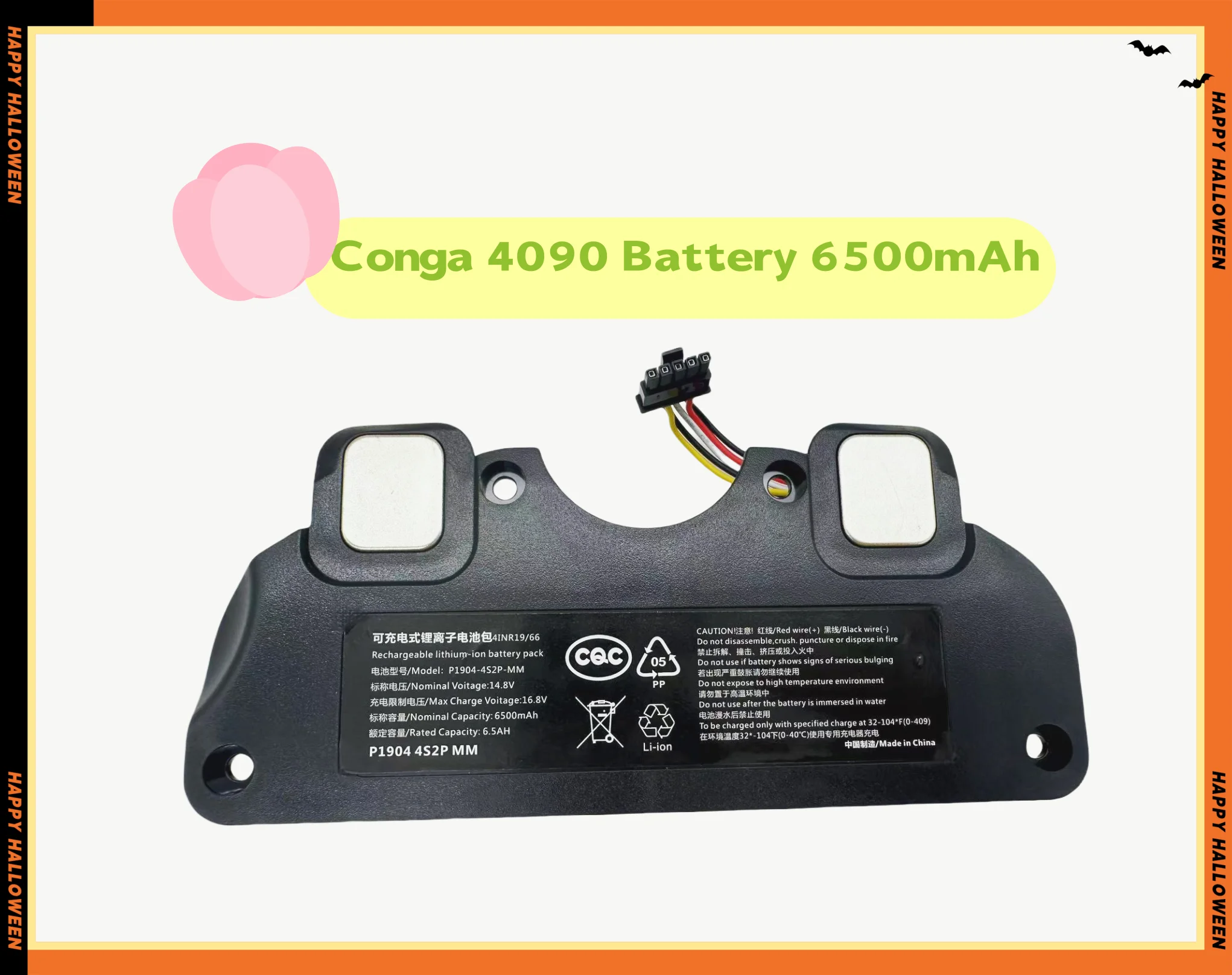 14.8V 9800mAh Replacement Battery Pack for Cecotec Conga 4090  4590 4690 Series Robot Vacuum Cleaner, Brand New Li-ion Battery