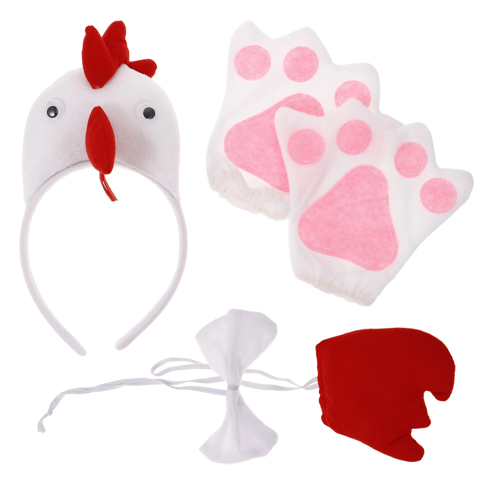 

1 Set Cartoon Chick Costume Bowtie Tail Gloves Headband Cosplay Accessories For Kids Theme Lightweight Comfortable