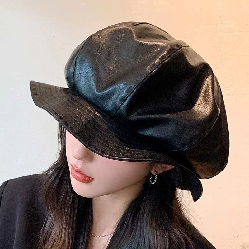 Women's Cloud Hat: Spring/Fall Fashionable, Minimalist, Asymmetrical Brim, Ruffled Octagonal Hat