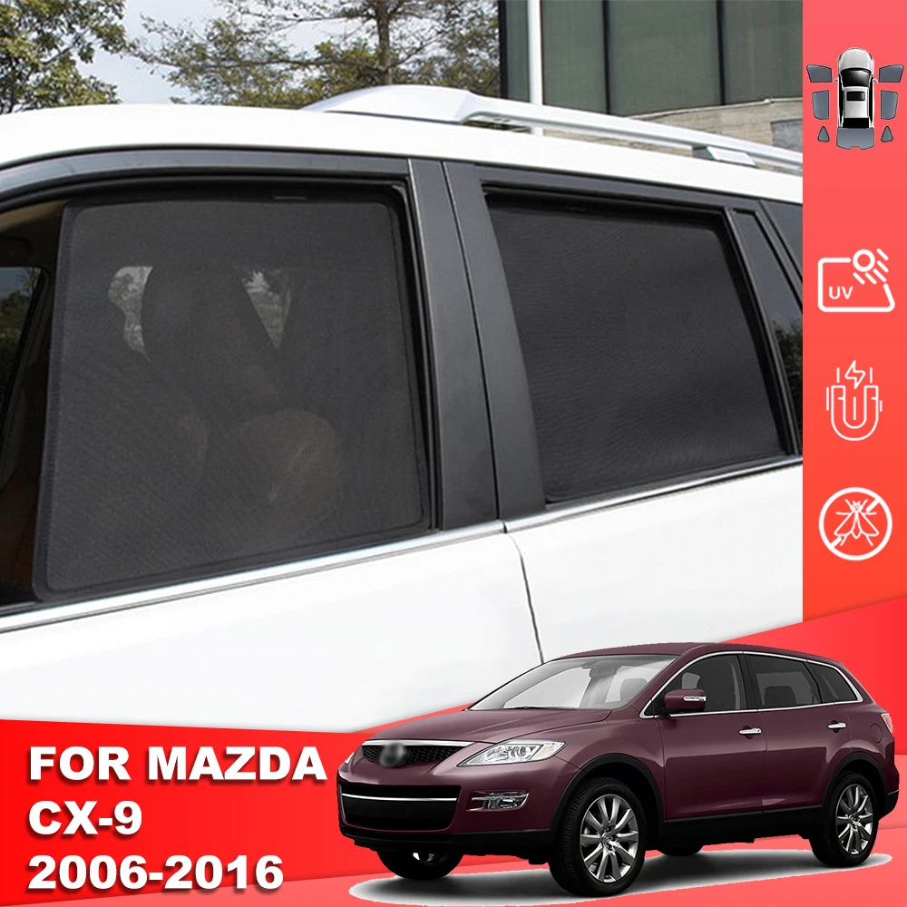 For Mazda CX-9 CX9 TB 2006-2015 Magnetic Car Sunshade Shield Front Windshield Back Curtain Rear Side Baby Window Sun Shade Visor