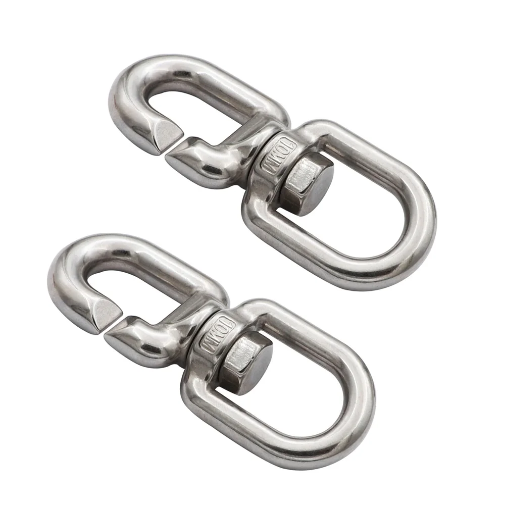 Open End C Type Swivel Shackle Stainless Steel Mirror Polished Quick Connect Swivel Ring for Swing Pet Chain Lashing Hardware