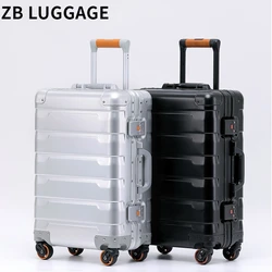 New 20“24'' Inch Aluminum Suitcase Alloy Trolley Case Universal Rolling Luggage Men Women's Travel Offers with Wheels Promotion