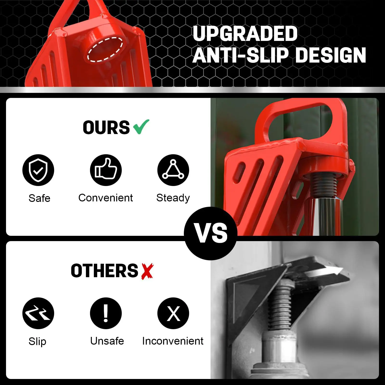 Graded shipping container jack lugs with portable U-handle