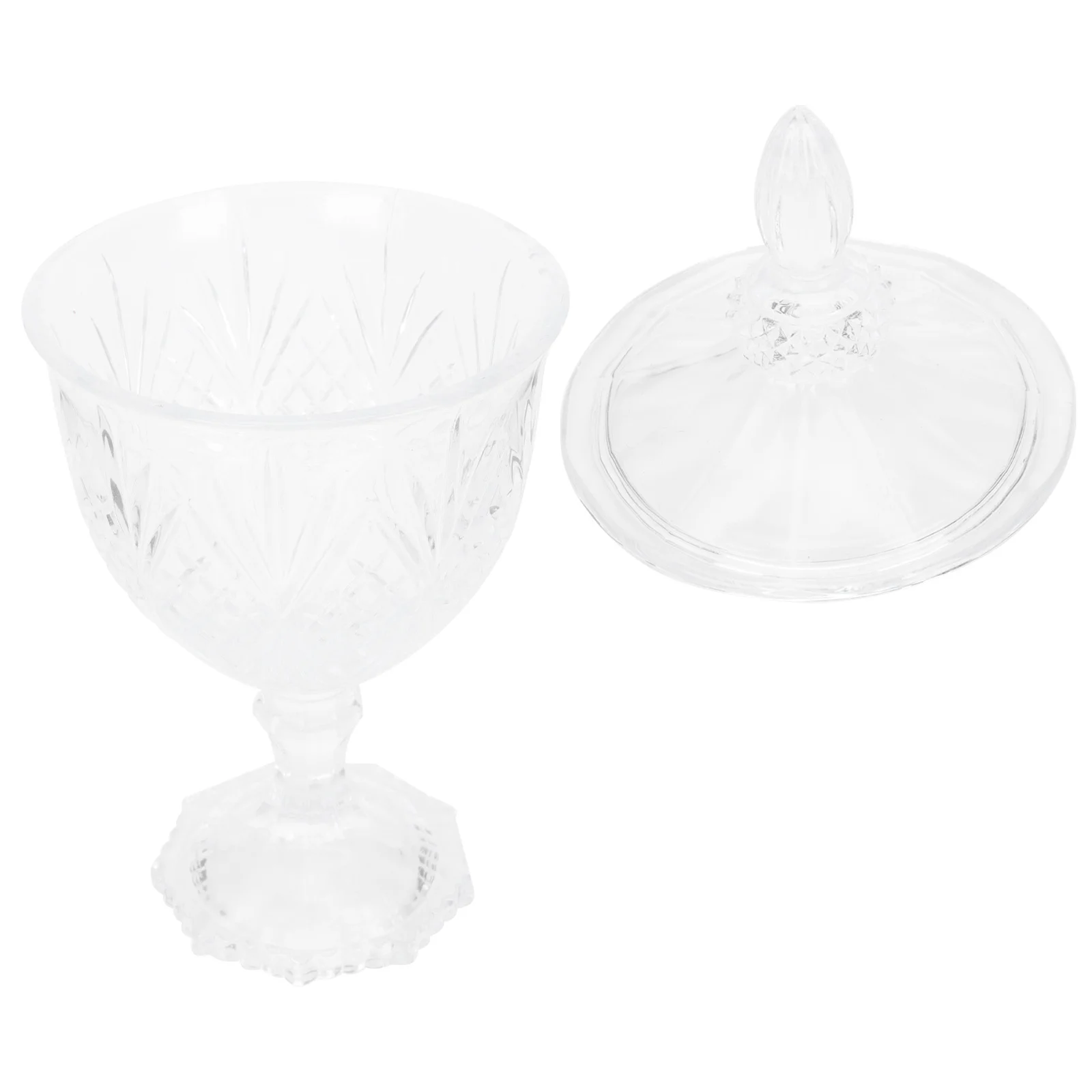 

1Pcs European Style Ornament Glass Tank Multi-Functional Food Storage for Household Transparent Candy Storage Tank