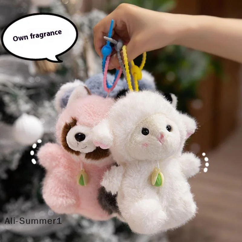 【E】Nuova simulazione Pistacchio Aromaterapia Animale Farcito Peluche Bambola Giocattolo Portachiavi Borsa Ciondolo Accessori Regalo carino