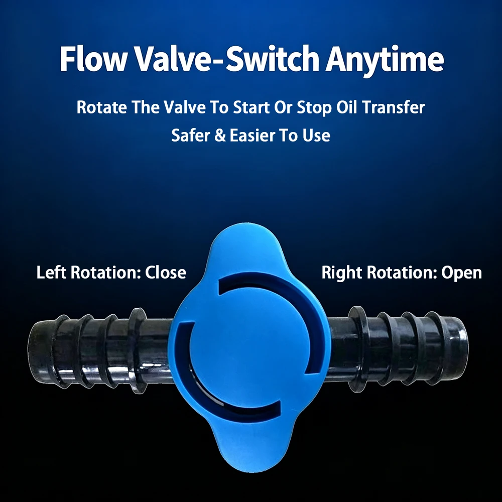 1.5M Manual Siphon Pump For Oil & Water Transfer With Control Valve And Reinforced Hose Manual Fuel Transfer Pump