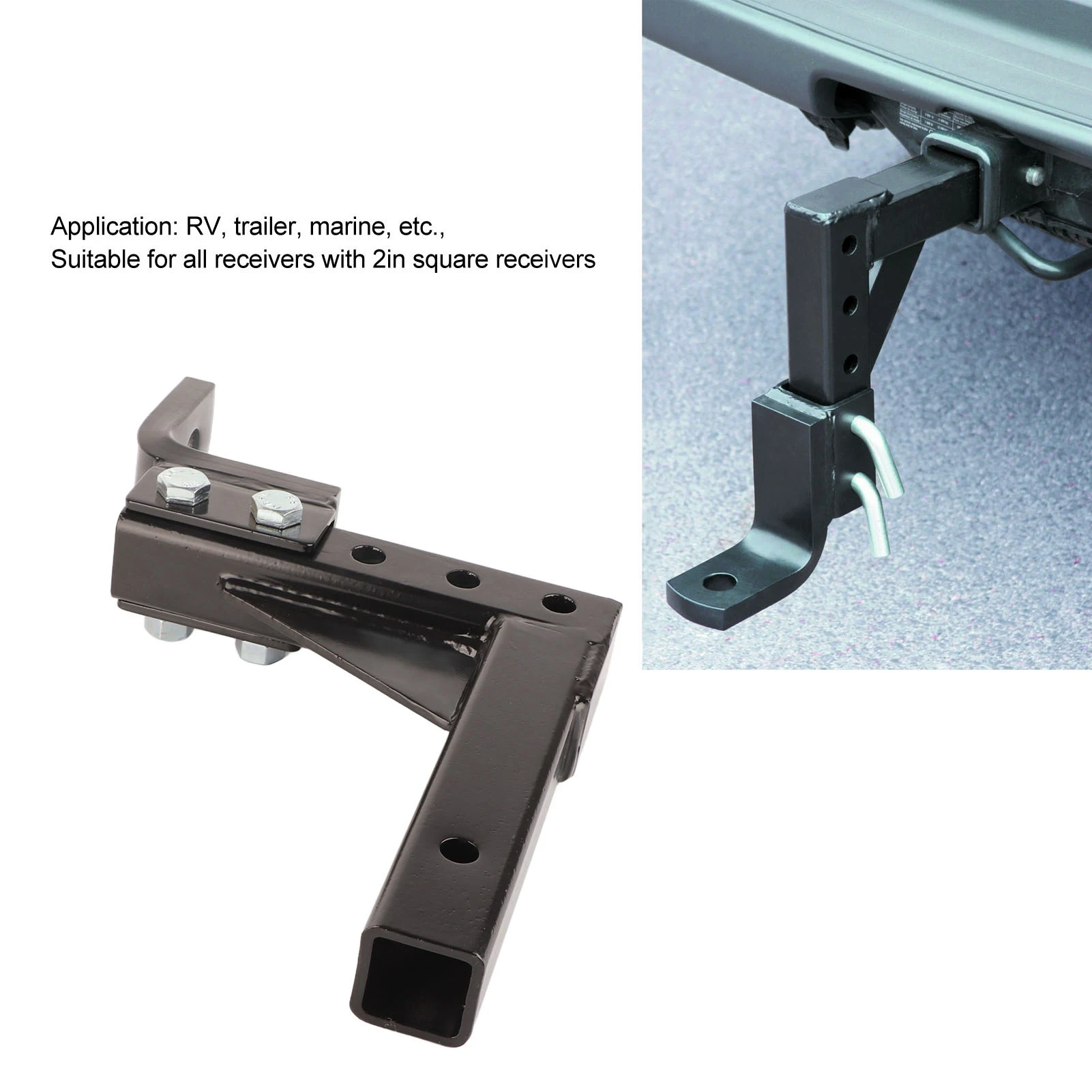 

10inch Drop Hitch Ball Mount 5000lbs Capacity Heavy Duty Adjustable for 2in Receiver RV Trailer