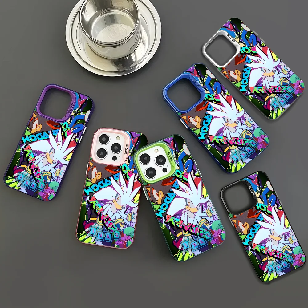 

1 шт. игровой чехол для телефона S-Sonic, чехол для телефона IMD, цвет серебристый корпус для IPhone 16, 15, 14, 13, 12, 11 Pro Max Plus