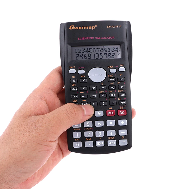 Calculatrice scientifique portable pour étudiant, calcul mathématique multifonction, calculatrice dédiée fuchsia, affichage à 2 lignes, déterminer