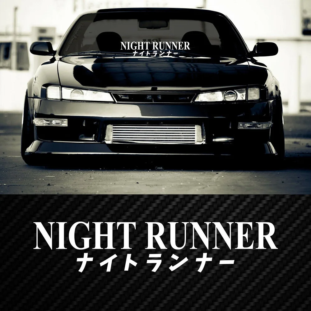 NIGHT RUNNER Words Car Styling Front Rear Windows Decor Stickers And Decals Car Bumper Tuning Vinyl Accessories