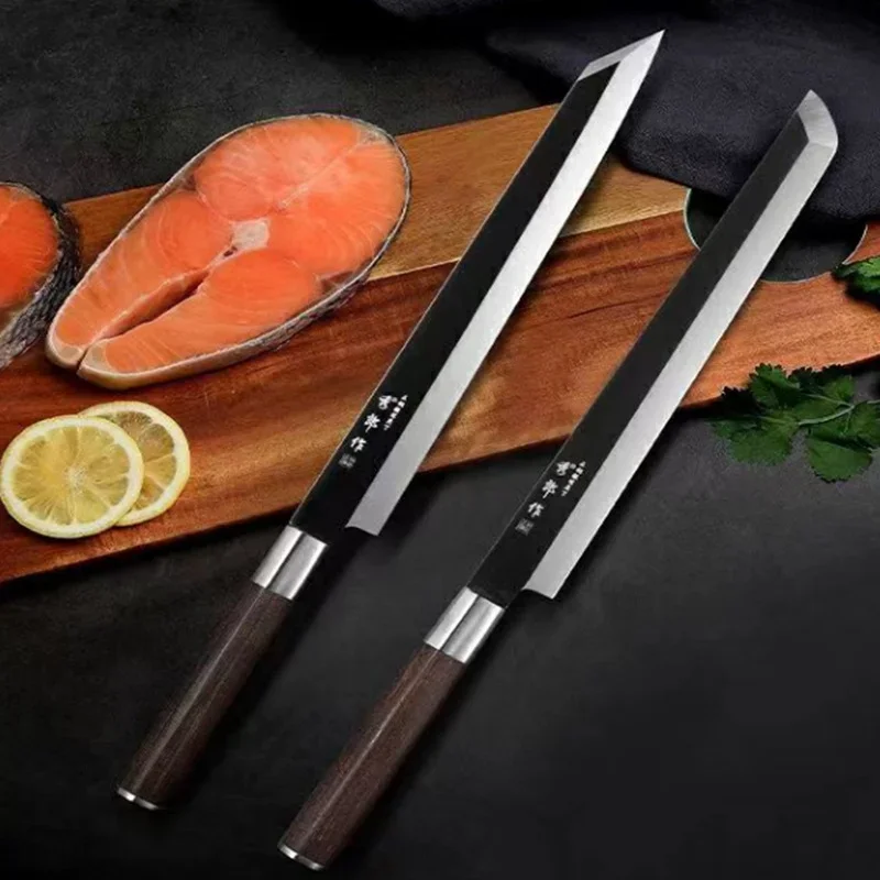 Salmon Sashimi Knife Professional Meat Cleaver Stainless Steel Japanese Sushi Knife Chef Kitchen Knife