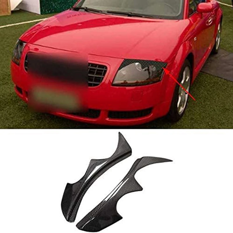 

Car Carbon Fiber Headlight Cover Eyelids Front Lamp Eyebrow Sticker For- TT MK1 1998 - 2006