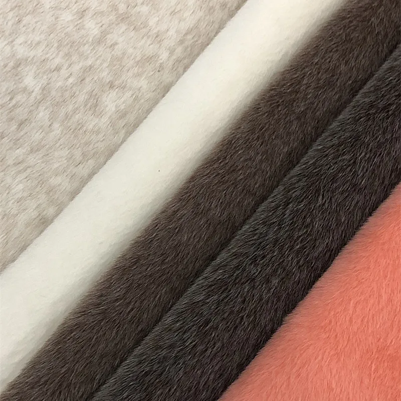 Solid colored thickened long fur mink fur knitted warp knitted plush fabric DIY sofa clothing bags shoes toys