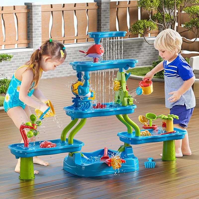 Temi Kids Grondwatertafel Voor Peuters 3 - 5. Outdoor Activiteitstafel. Strand Speelgoed. Water Sensorische Tafel Voor Kinderen Van 3 - 8 Jaar.