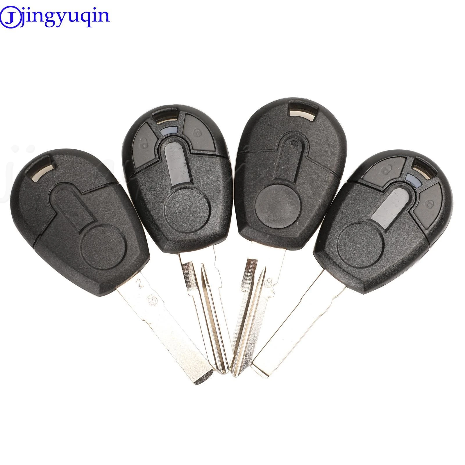 

jingyuqin 10pcs 2Button Replacement Remote Car Key Blank Case For Fiat Positron EX300 Auto Transponder Key Shell No Chip Fob