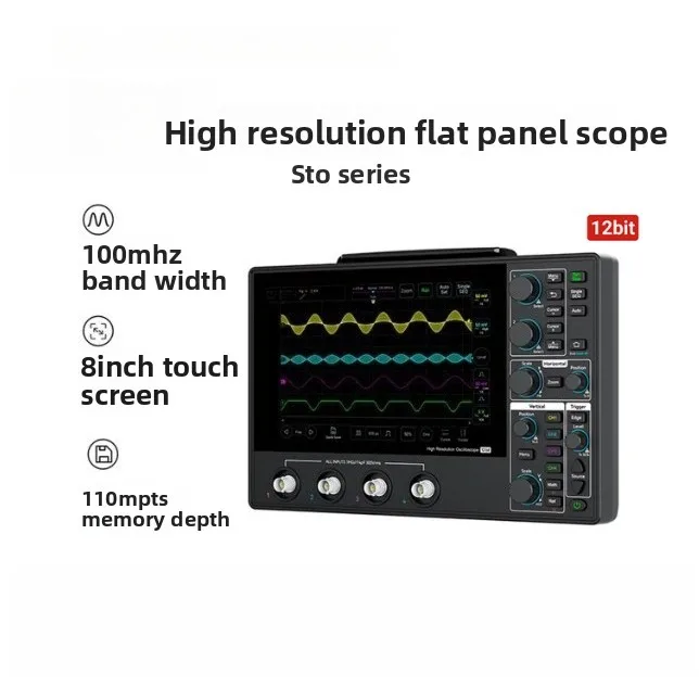 STO1004 Professional Edition Digital Oscilloscope, 100 MHz Bandwidth, Flat Touchscreen, Handheld with Buttons
