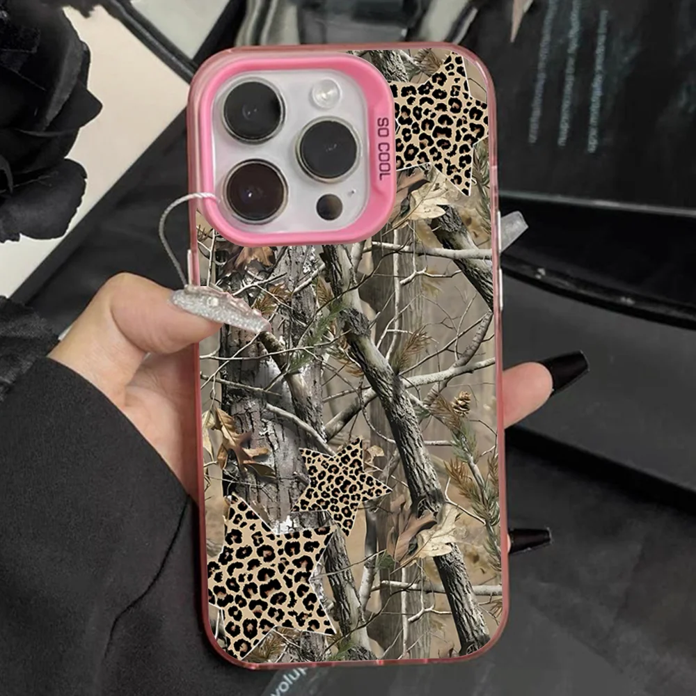 

Deer Hunting Camo Phone Case For iPhone 16,15,14,13,12,11,Pro,Max,Plus,Mini,XS,SE Anti Fall Pink Matte Hard Bumper
