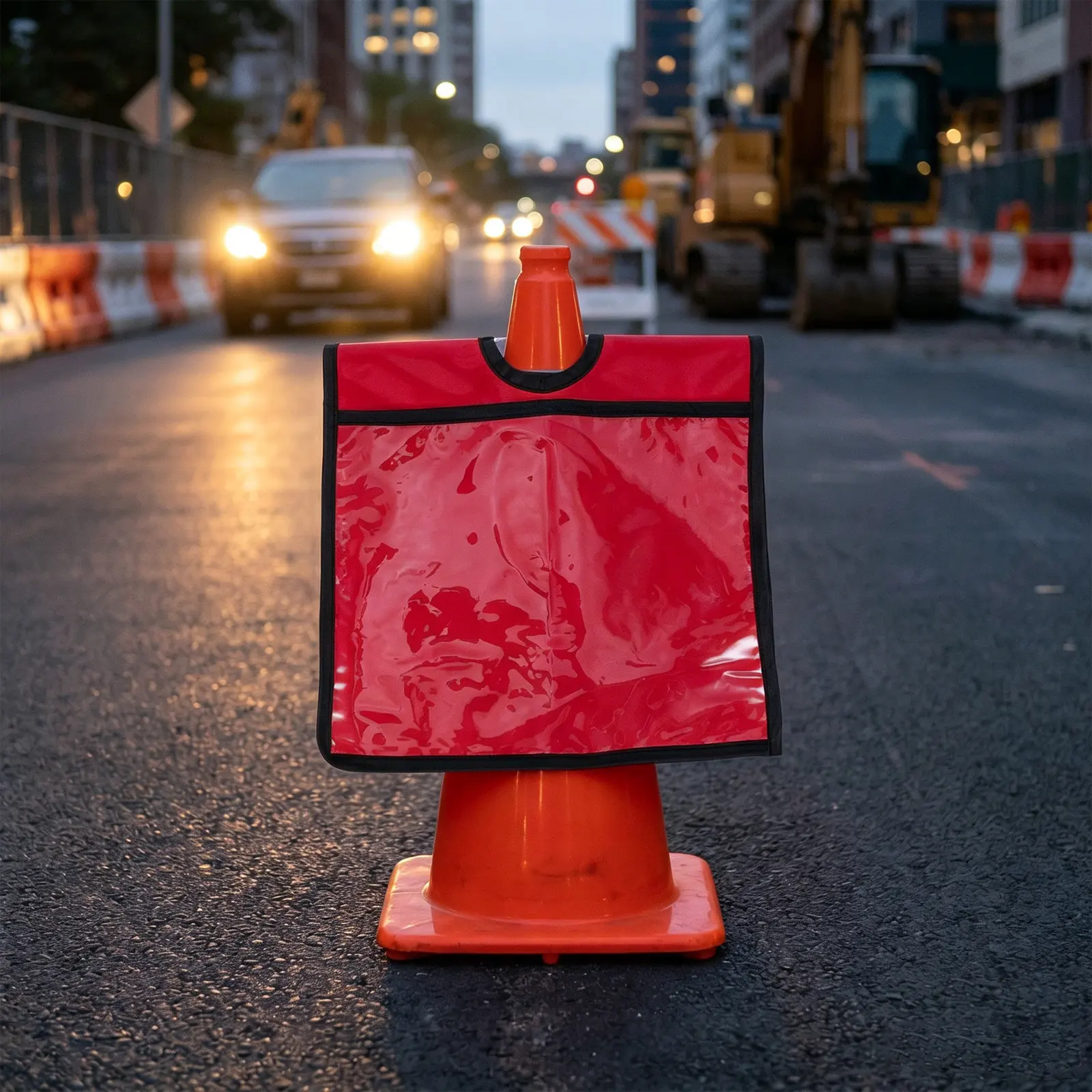 Road Traffic Cone - 2Pcs Traffic Cone Sleeves Elastic PVC