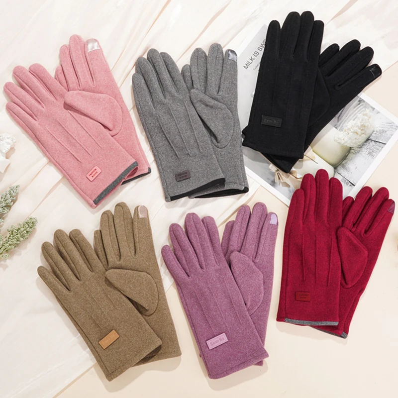 

Women Men Warm Gloves Index Finger Touchscreen Autumn Winter Couples Velvet gloves Outdoor Cycling Riding Cold Gloves Windproof