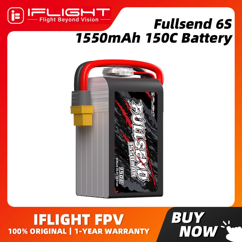 IFlight Fullsend 6S 1550mAh 150C 22.2V Lipo Battery with XT60H Connector for FPV