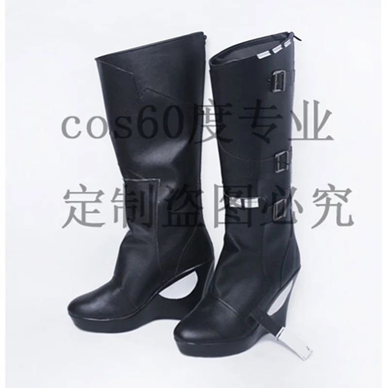 Heroine Gamora Cosplay Shoes Halloween Carnival Black Boots Movie Accessories Props PU Leather Shoes Custom Made